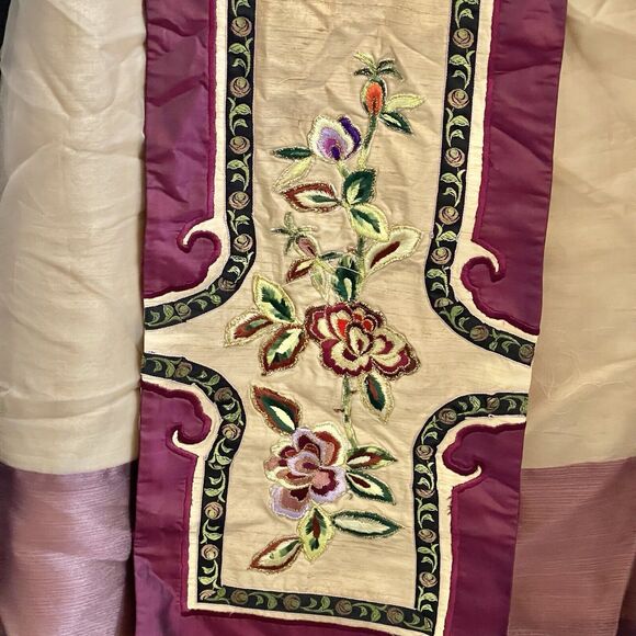 Silk Box Womens Skirt Size 4 Embroidered 100% Silk Midi Button Floral Zipper - Picture 4 of 16